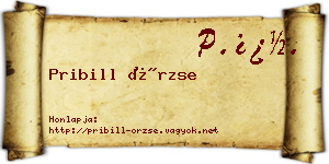 Pribill Örzse névjegykártya